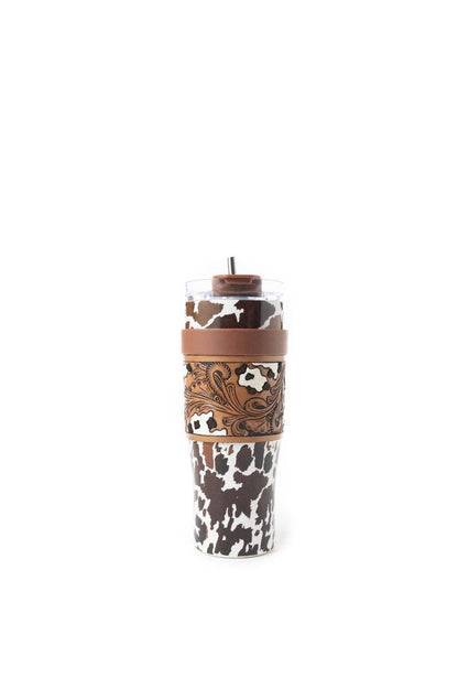 Myra Bag - Wide Wyoming Tumbler In Brown and White