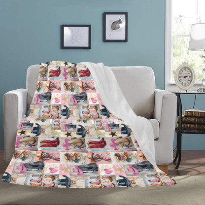 Danilo Painted Cowgirl Collage Throw Blanket 60" x 80 Made in America