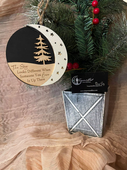 The Sky Looks Different – Wooden Memorial Christmas Ornament