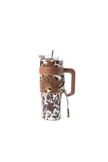 Myra Bag - Wide Wyoming Tumbler In Brown and White