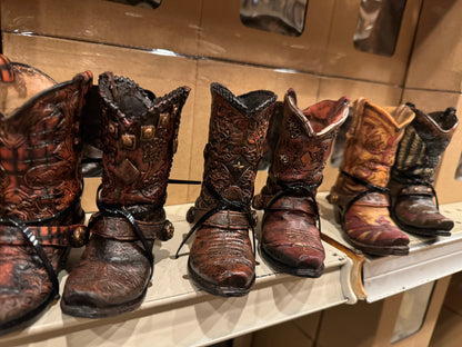 Set of 6 Western Boot Vases