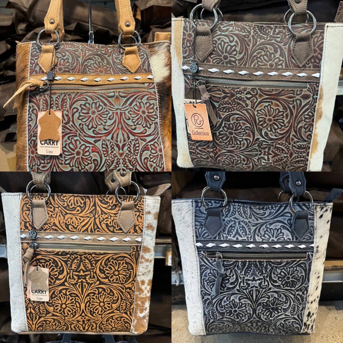 Full Tooled Cowhide Handbag BA2820