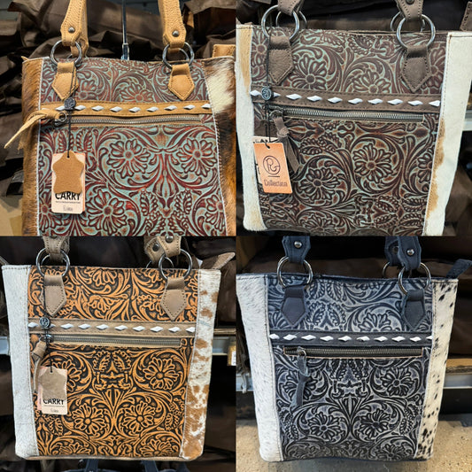Full Tooled Cowhide Handbag BA2820