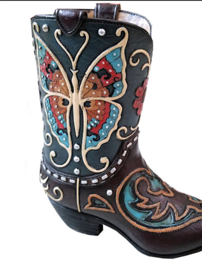 RA54012 Black Butterfly Boot Vase