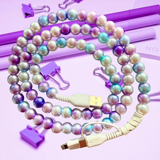 The Onion Patch - Purple & Blue Ombré Pearl Beaded Charger