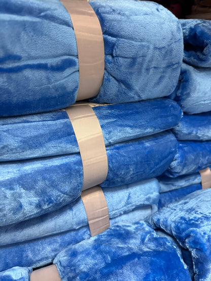 Solid Blue Super Plush Blanket