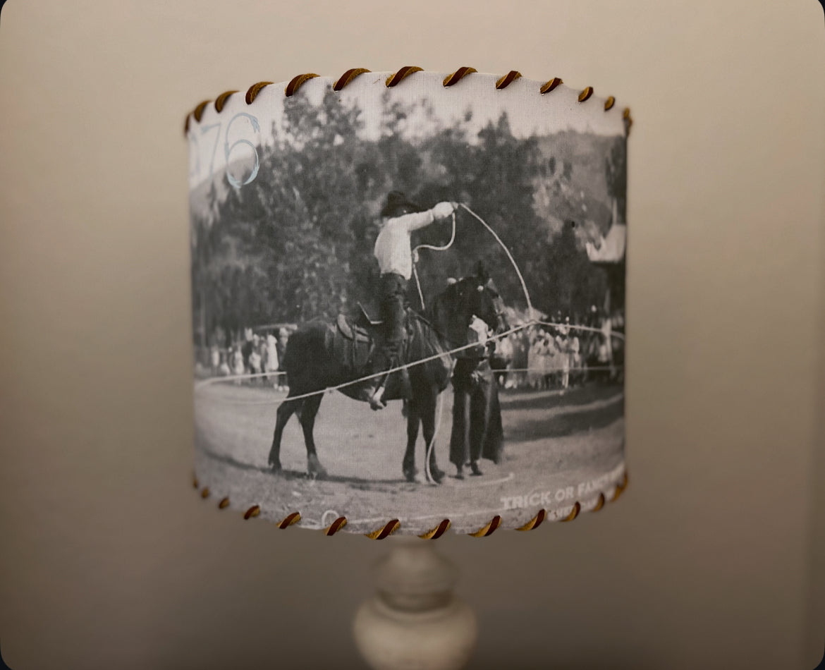 Sheridan Wyo Rodeo Lampshade Blue