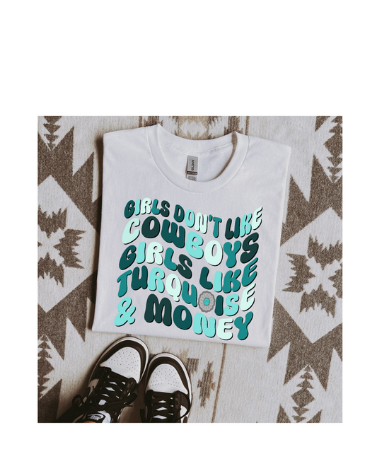 Turquoise & Money Graphic Tee