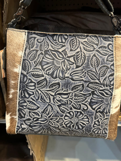 Floral Tooled Cowhide Purse BA2826