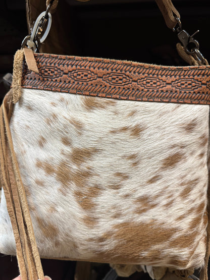 Aztec Line Fringe Crossbody Purse