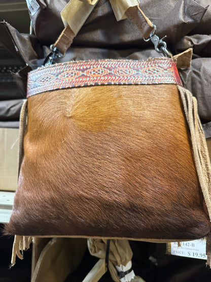 Aztec Line Fringe Crossbody Purse