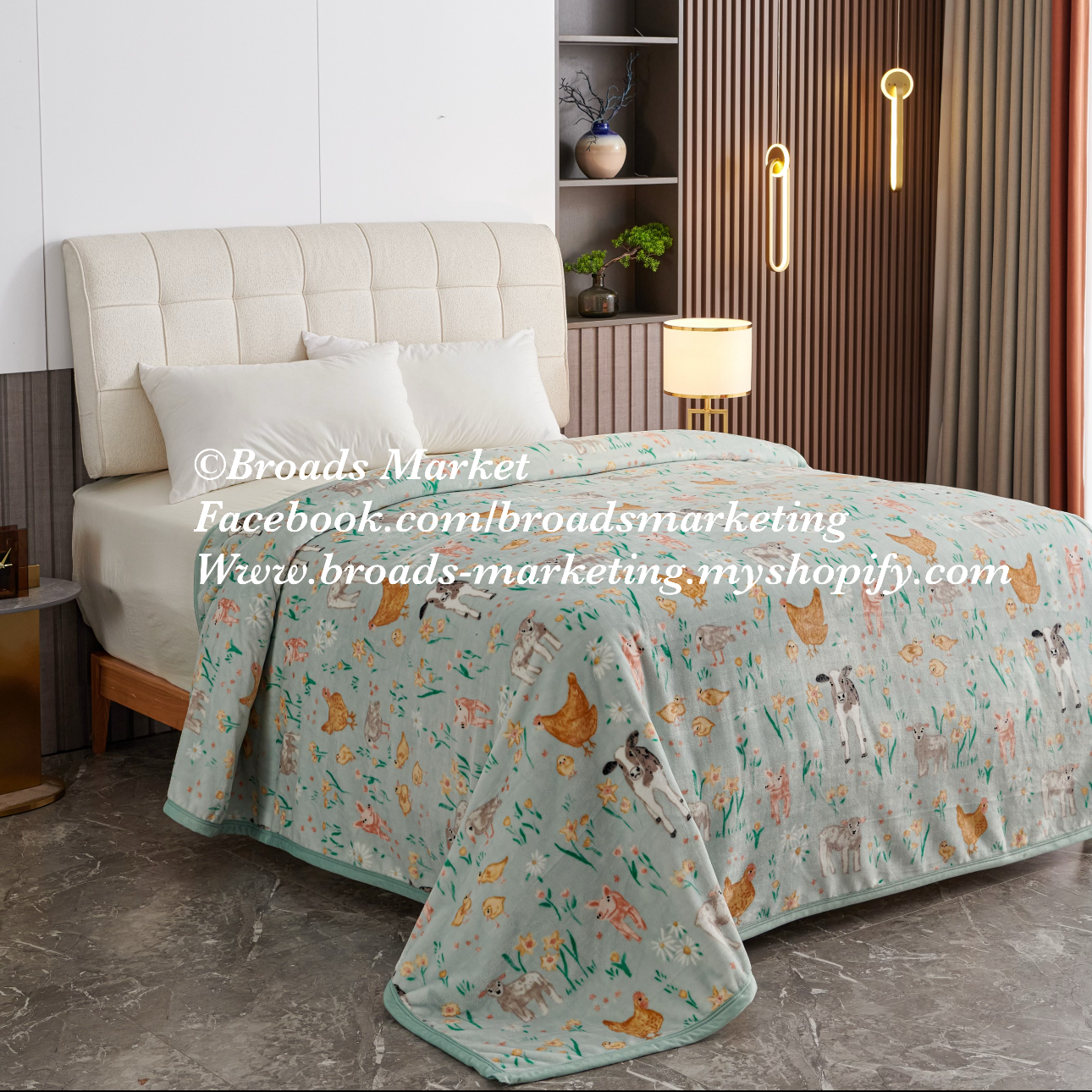 Light Blue Chicken Super Plush Blanket