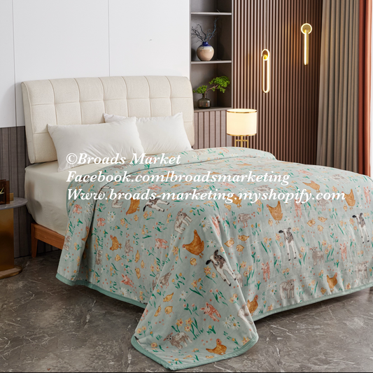 Light Blue Chicken Super Plush Blanket