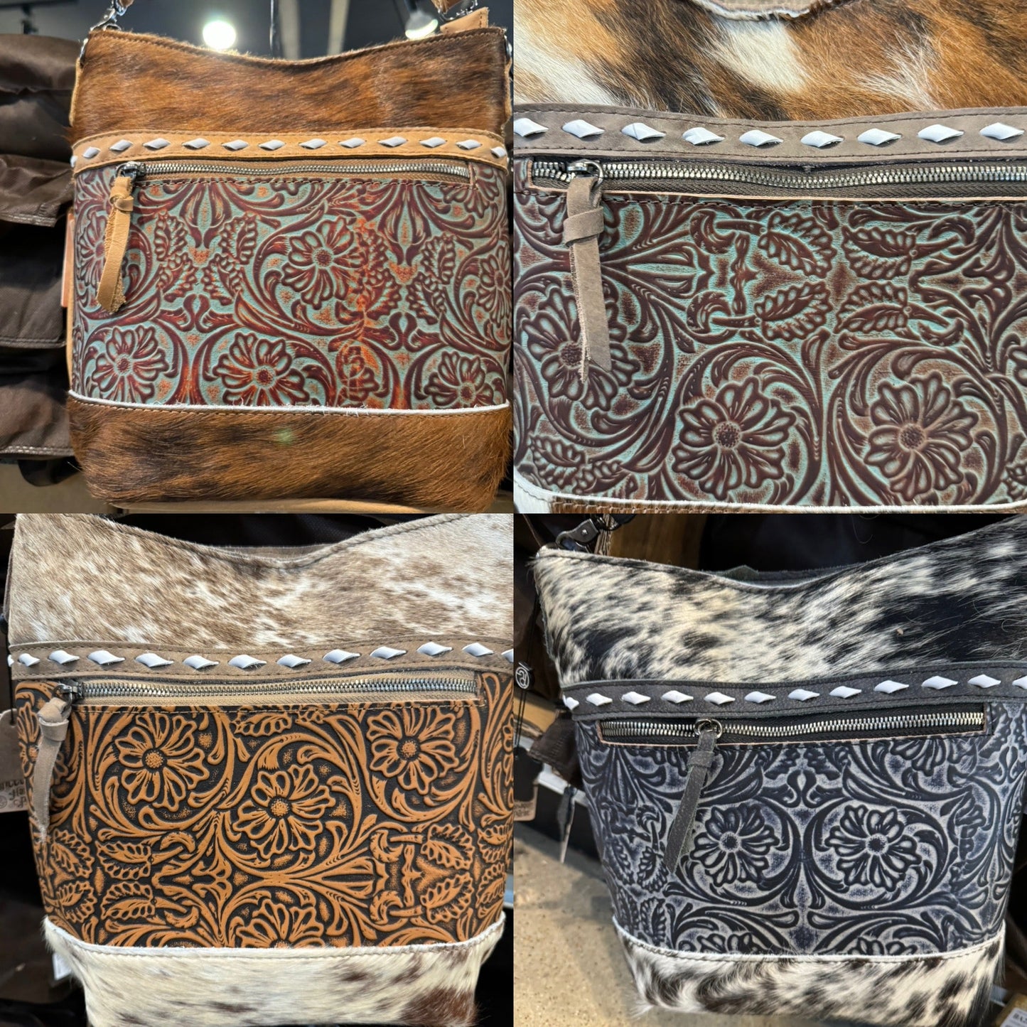 Middle Tooled Cowhide Purse BA2821