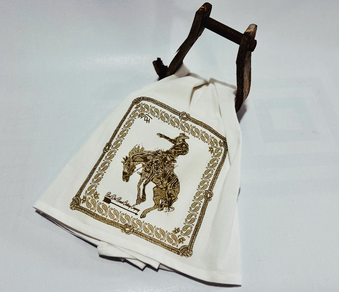 Bandana Bronc Dish Towel Sage Brush
