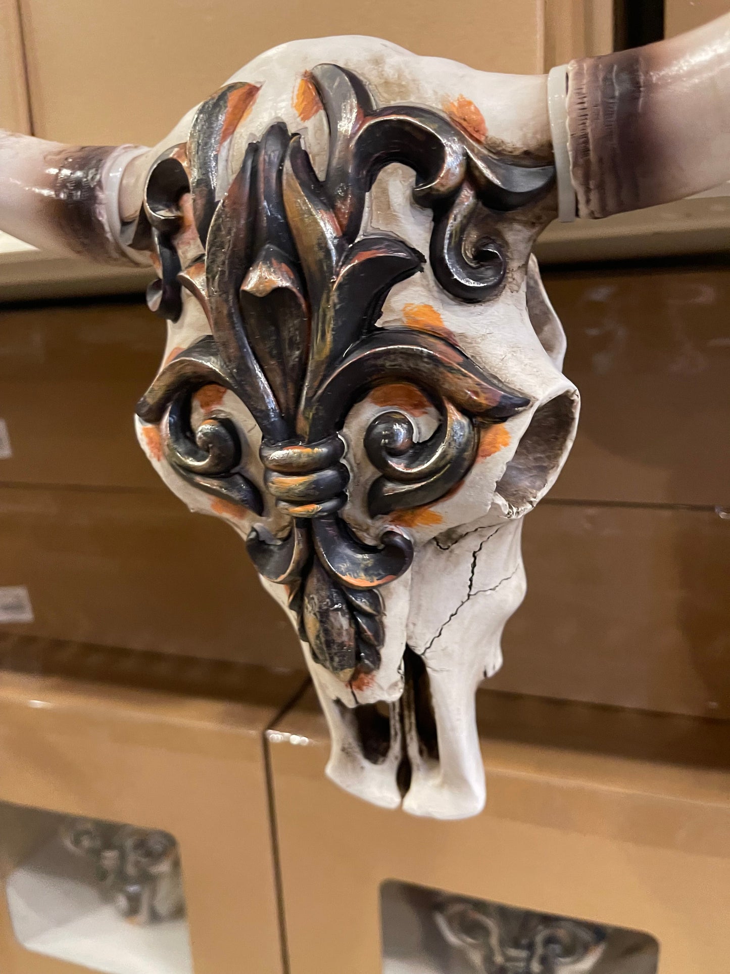 Fleur de Lys Cowskull Wall Decor