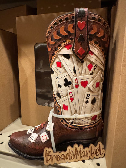 RA7796 Cards Dice Boot Vase