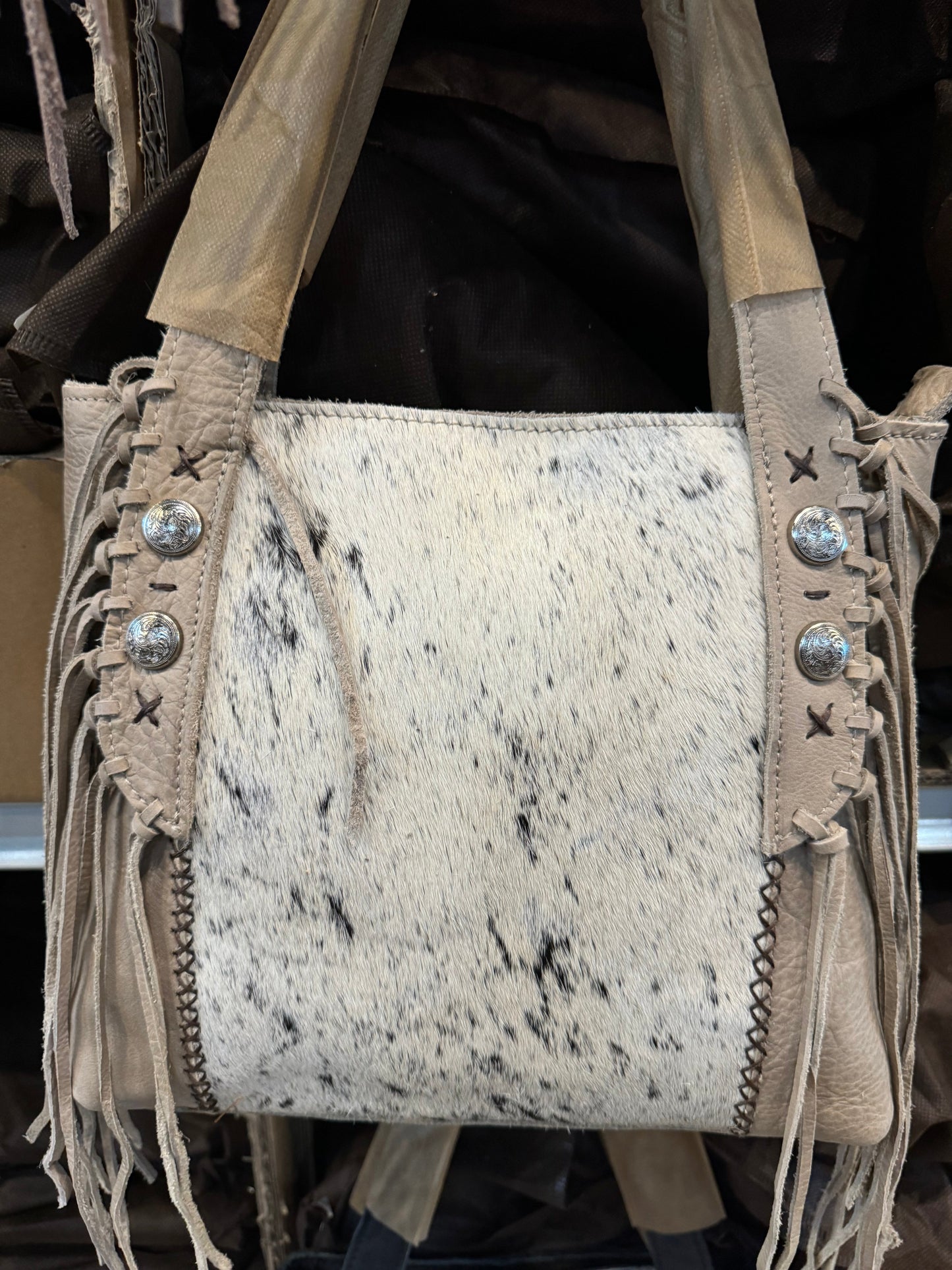 Fringe Studded Handbag Purse BA2069