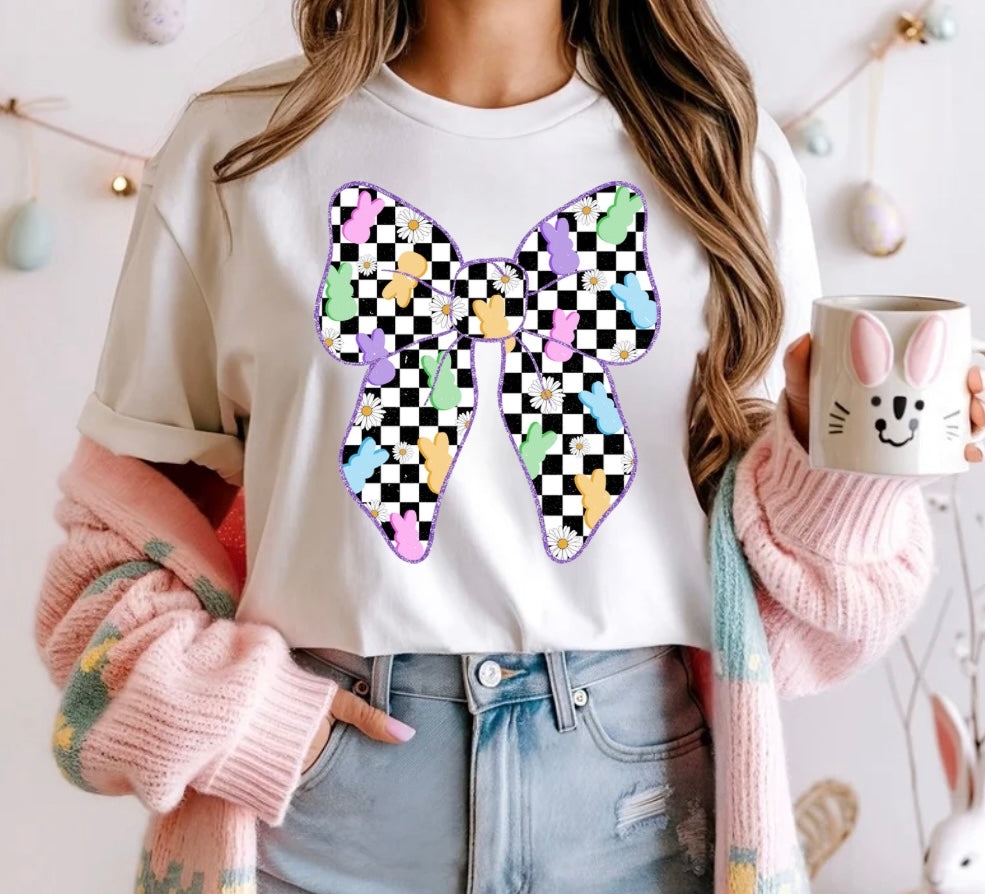 Checkered Easter Bow