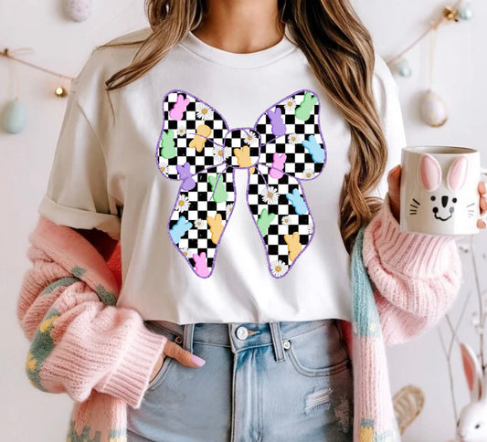 Checkered Easter Bow