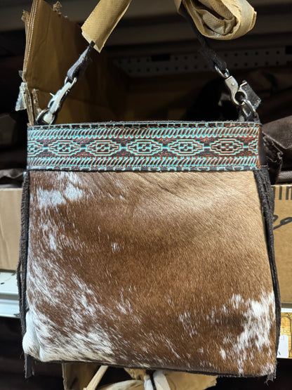 Aztec Line Fringe Crossbody Purse