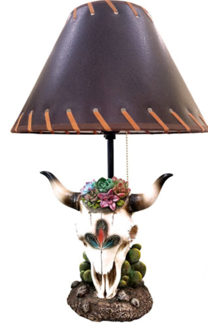 RA7160 Floral Cowskull Lamp