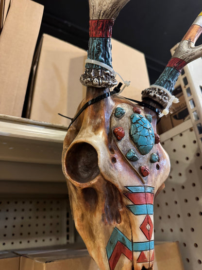 Aztec Deer Turquoise Cowskull