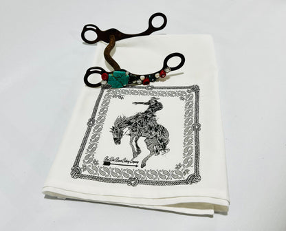 Bandana Bronc Dish Towel Black