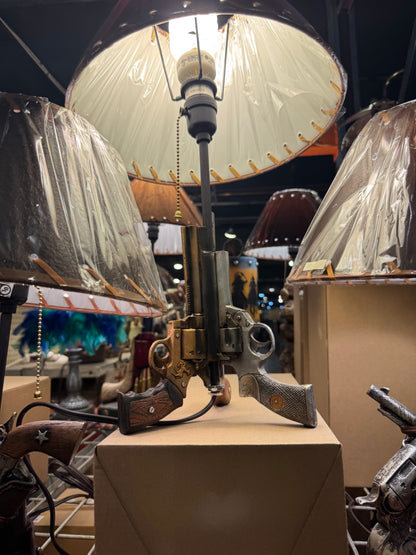 RA7379 Double Pistol Gold & Silver Lamp