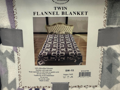 Twin Super Plush Aztec Blankets
