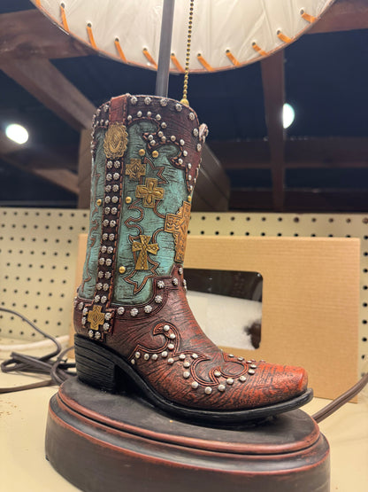 RA1072 Teal Studded Boot Vase
