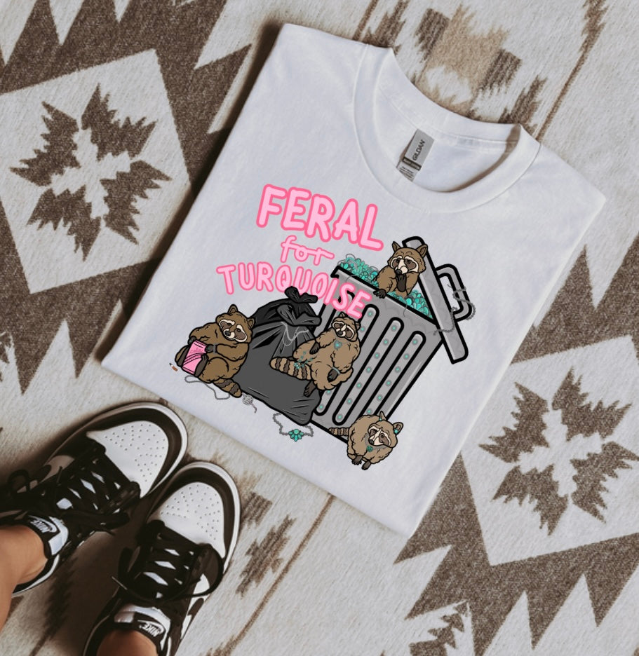 Feral For Turquoise Graphic Tee