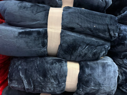 Solid Navy Super Plush Blanket