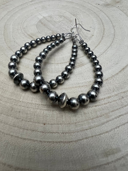 Sterling pearl graduated earrings - 2 1/2 inch drop - Very popular!