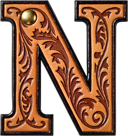 Monogrammed Initial Western Leather Look Saddle Longhorn Cowboy Cowgirl Kitchen Dish Towels Made in America