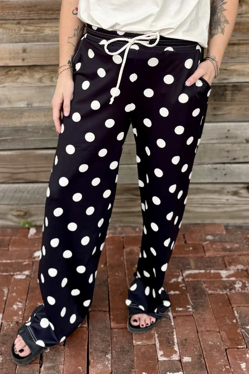 Polka Dot Posie Pants Black