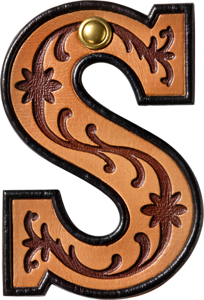 Monogrammed Initial Western Leather Look Saddle Longhorn Cowboy Cowgirl Kitchen Dish Towels Made in America