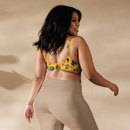 Yeehaw Vintage Cowboy Collage Mustard Bikini Top