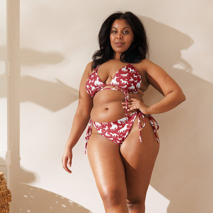 Yeehaw Red Rodeo Cowboy String Bikini