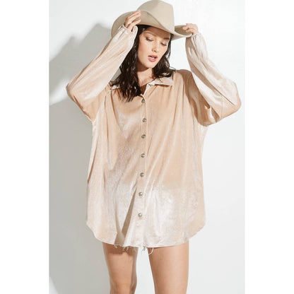 Phil Love - Velvet Button up Bishop sleeve Shirt Jacket coat