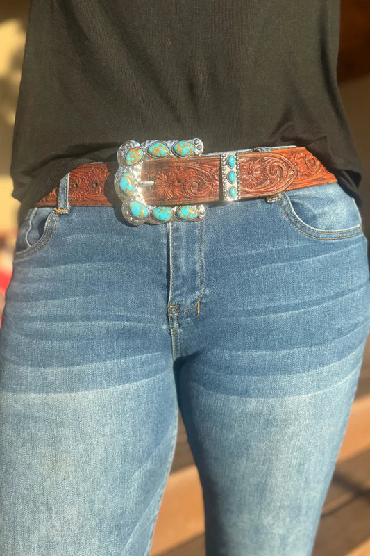 Buckle Up Belt Buckle Turquoise