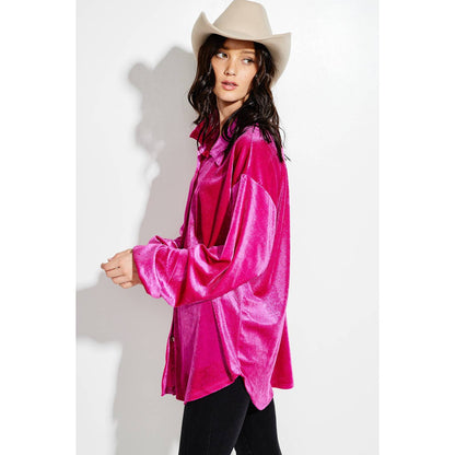 Phil Love - Velvet Button up Bishop sleeve Shirt Jacket coat