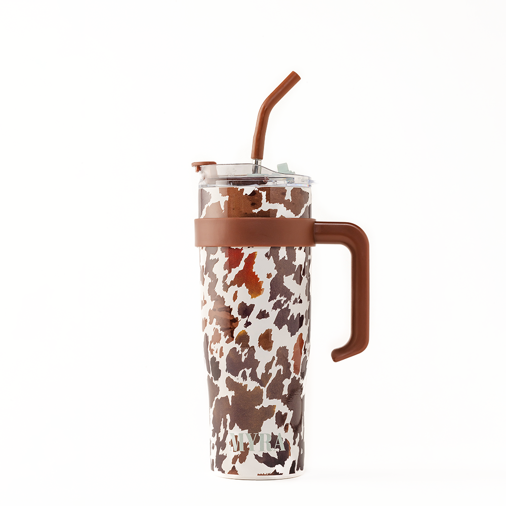 Myra Bag - Wide Wyoming Tumbler In Brown and White