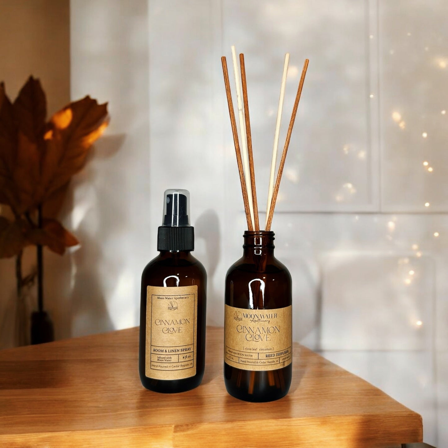 Cinnamon + Clove - ROOM SPRAY & REED DIFFUSER, Warm Spiced Home Fragrance
