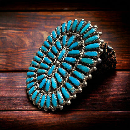 Turquoise & Sterling Cluster Ring by Philena Byjoe - Size 8