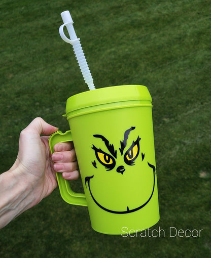 Scratch Decor - Mean Green Man Smile Mega Trucker Mug 34oz