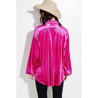 Phil Love - Velvet Button up Bishop sleeve Shirt Jacket coat