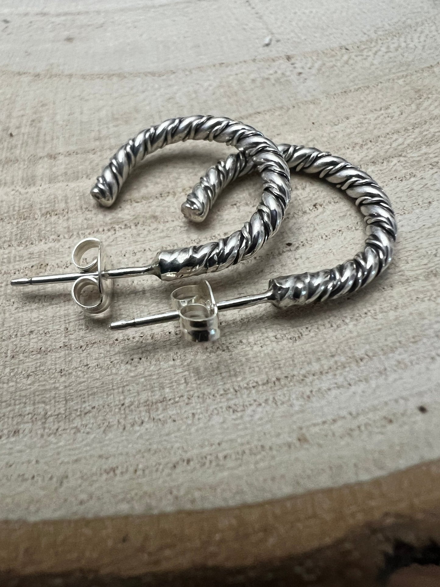 Elaine Tahe Sterling Silver Hoop Earrings