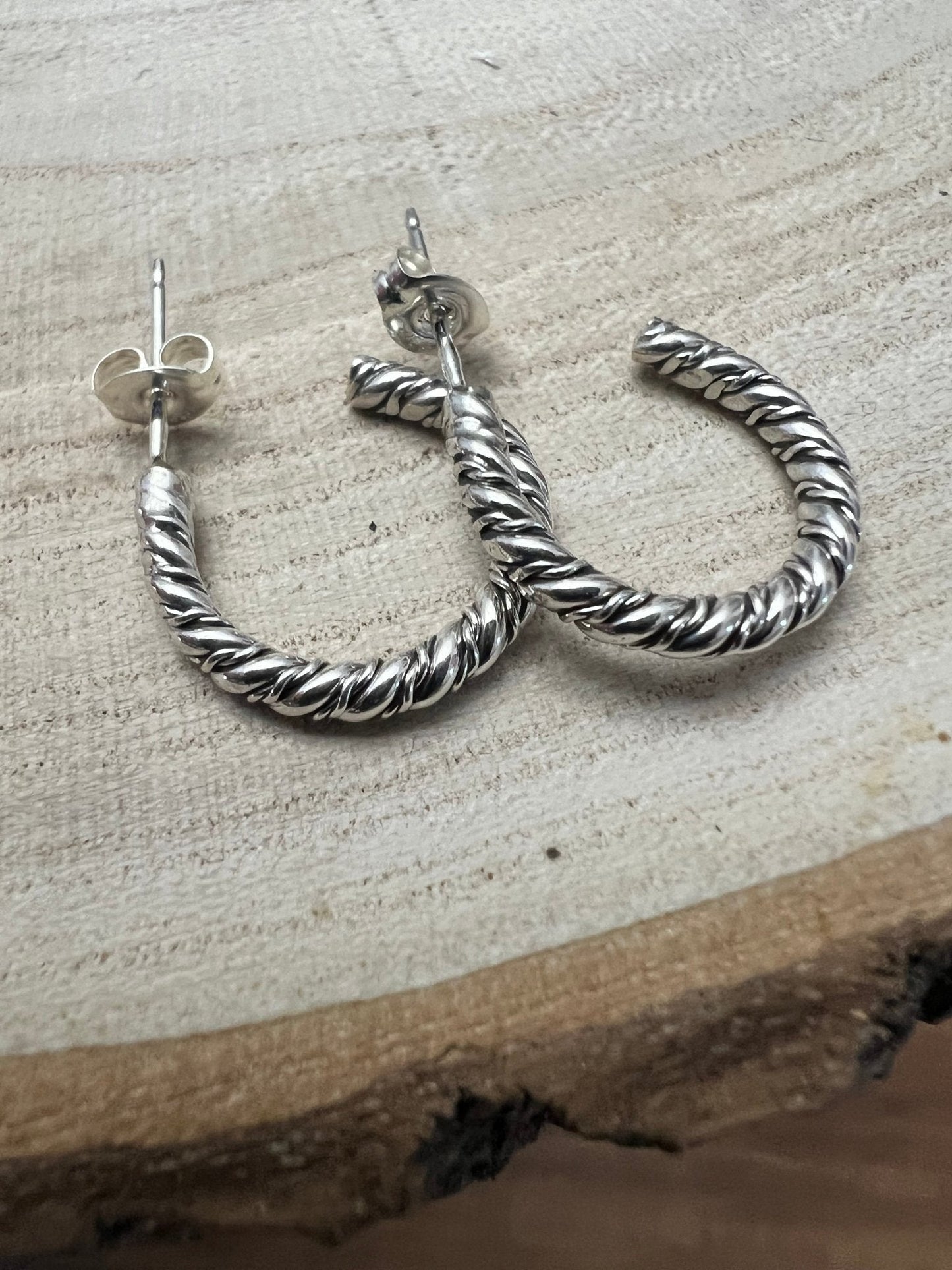 Elaine Tahe Sterling Silver Hoop Earrings