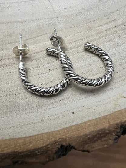 Elaine Tahe Sterling Silver Hoop Earrings